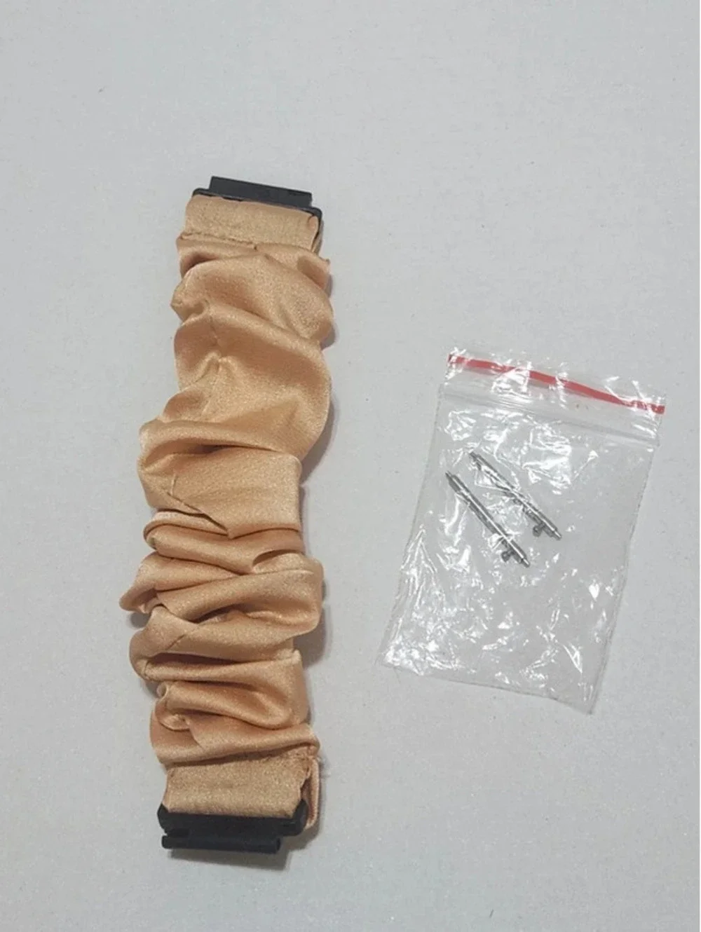 Scrunchies Watch Band for 20mm, Compatible with Samsung 7, 6, 5, 4  Color: Gold